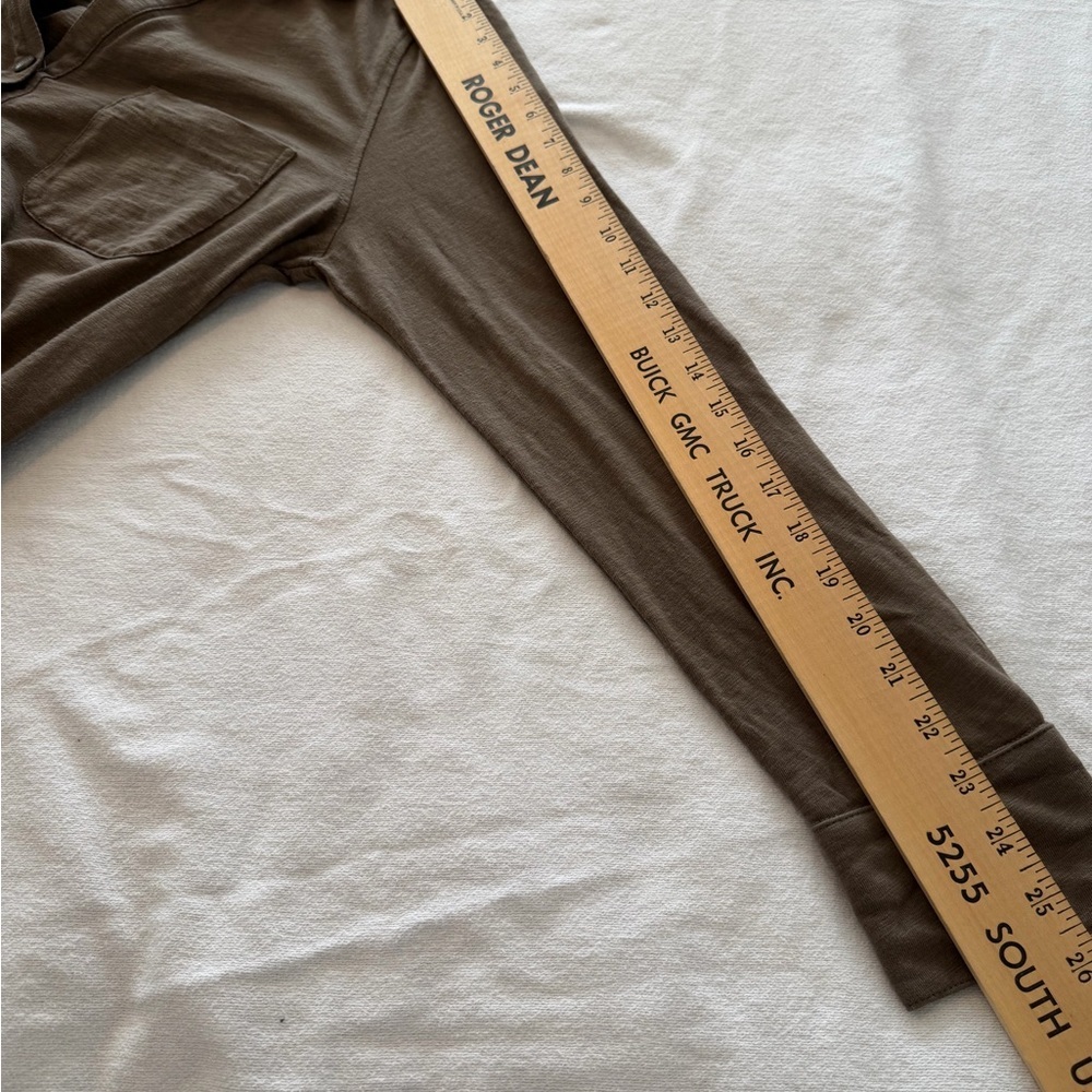 Soft Surroundings Olive Green Knit Modest Shirt Dress Button Front Midi XL - Picture 12 of 12